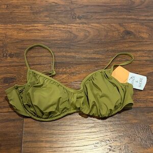 Shade & Shore Olive Green Bikini Top NWT